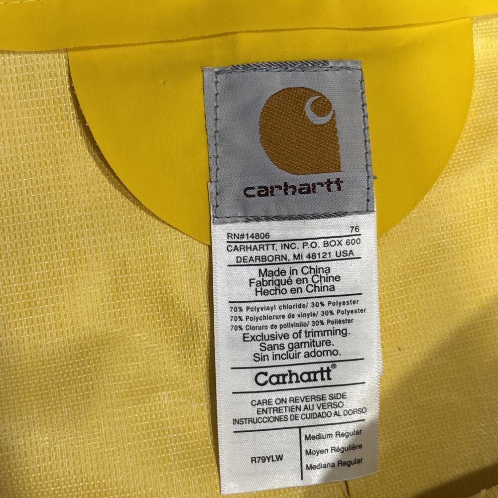 Carhartt Men's Waterproof Bib Size Medium And Jacket Size Large - Yellow READ - Picture 7 of 11